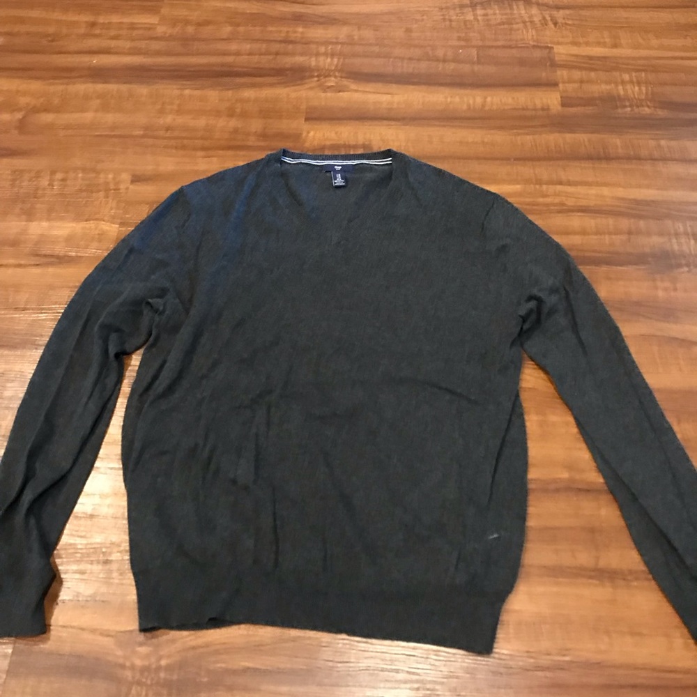 Grey V-neck sweater
